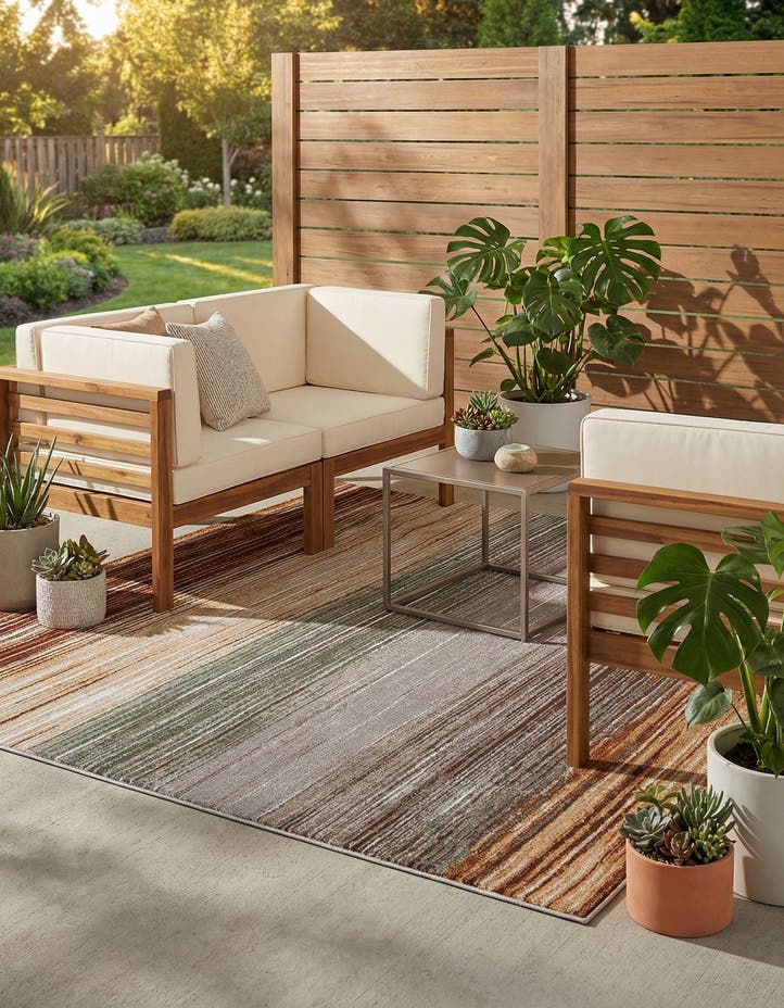 7' 10 x 7' 10 Easy-Clean Modern Indoor / Outdoor...