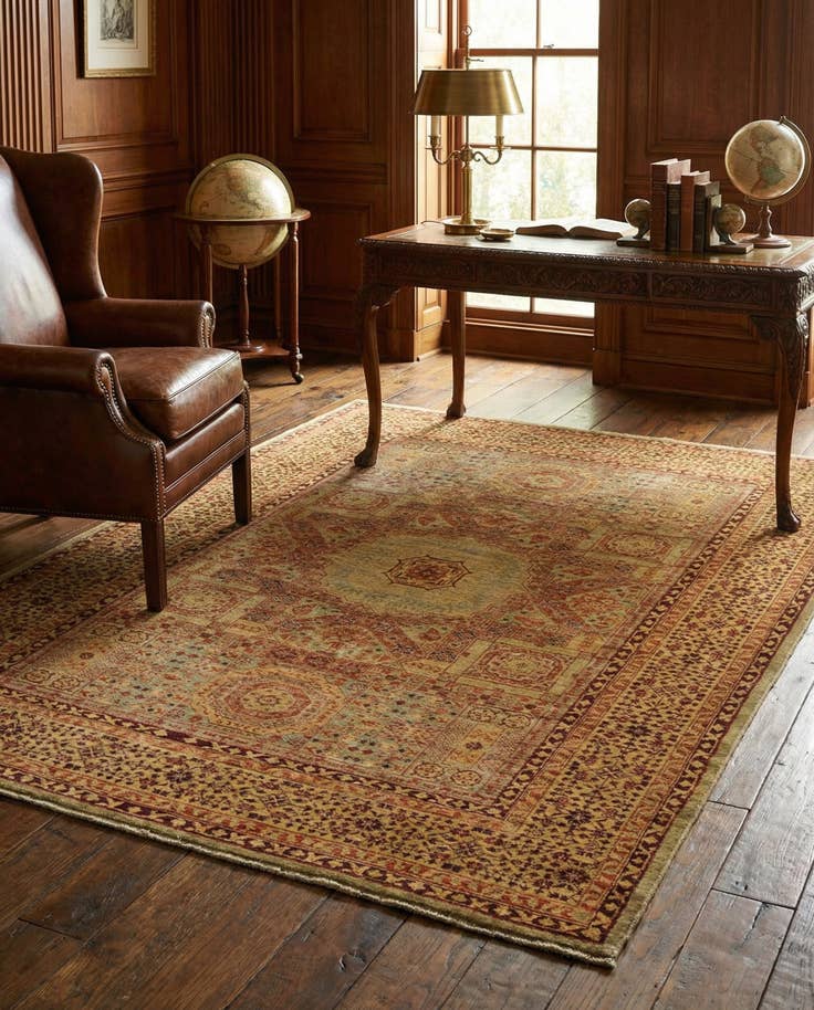 Detail image of 4' 3 x 5' 10 Hand Knotted Mamluk Ziegler Oriental Rug