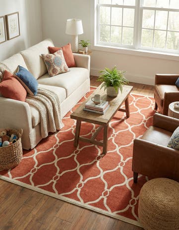 Terracotta Lattice Rug