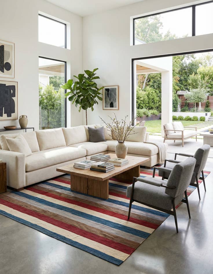 Detail image of 9' 8 x 13' 1  Hand Woven Kilim Modern Wool Rug