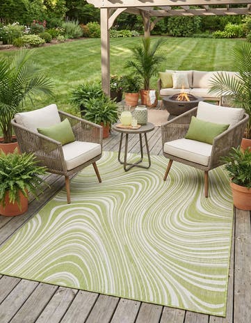 7' 10 x 11' Easy-Clean Modern Indoor / Outdoor Rug