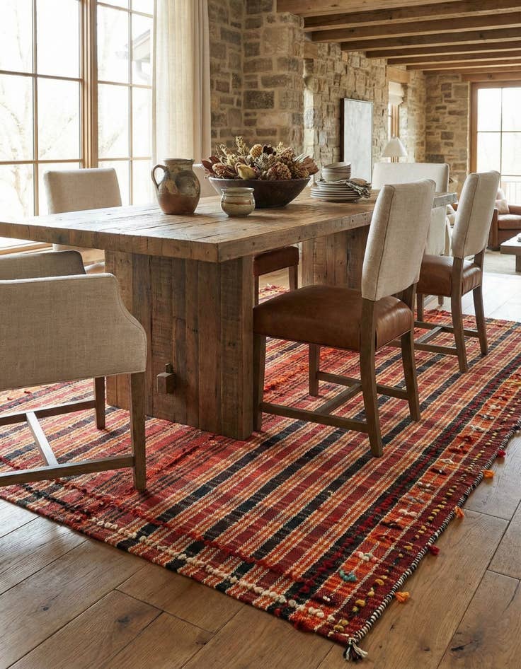 Detail image of  4' 9 x 7' 2 Jajim Wool Rug