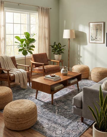 Gray Washable Timeless Square Rug