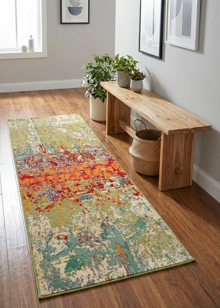 2' x 4' Easy-Clean Modern Indoor / Outdoor Runner Rug