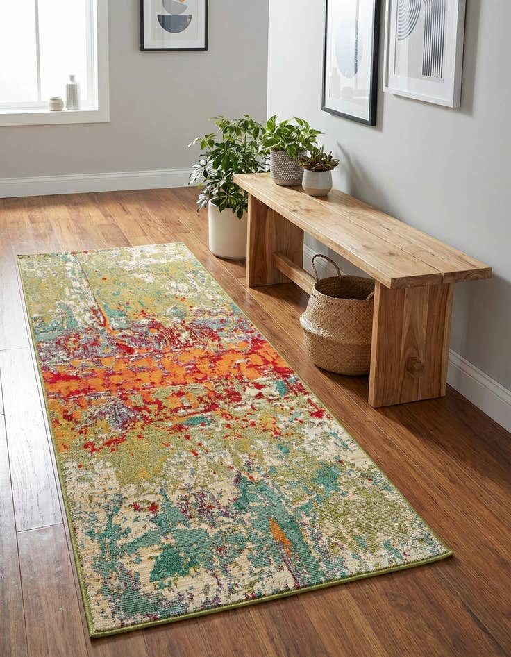 Detail image of 2' x 4'  Washable Modern Indoor / Outdoor Runner Rug