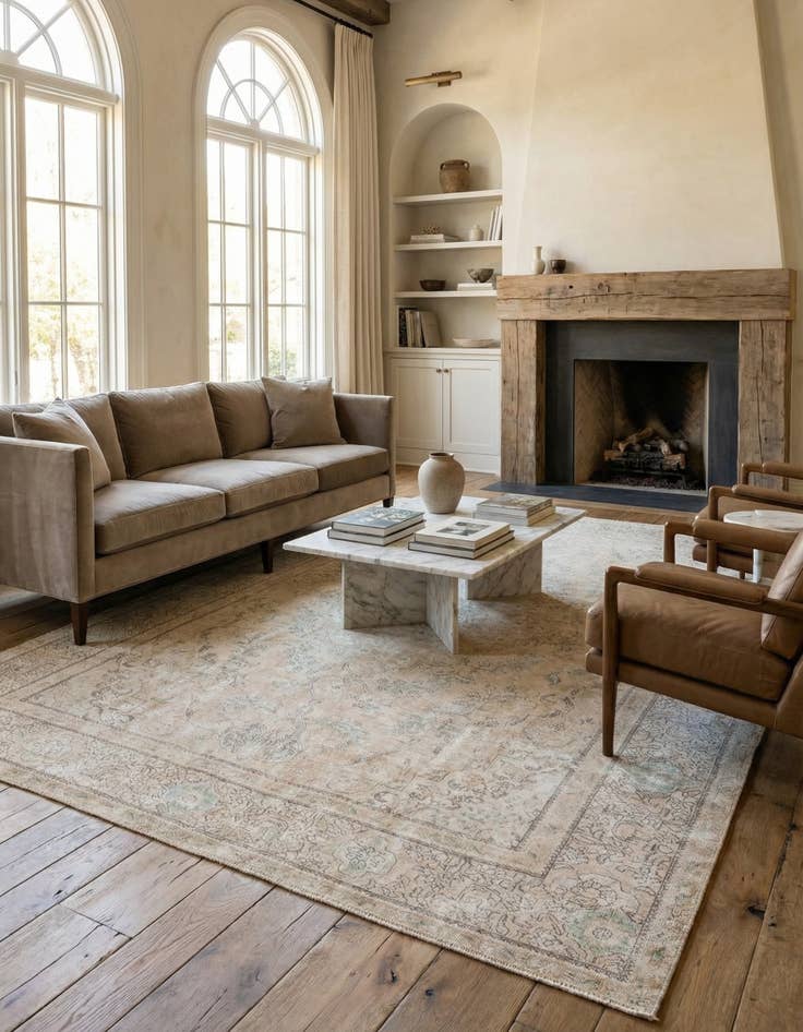 Detail image of 9' 7 x 12' 8  Hand Knotted Ultra Vintage Persian Wool Rug