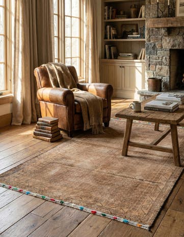 3' 9 x 6' 4 Hand Knotted Ultra Vintage Persian Wool Rug