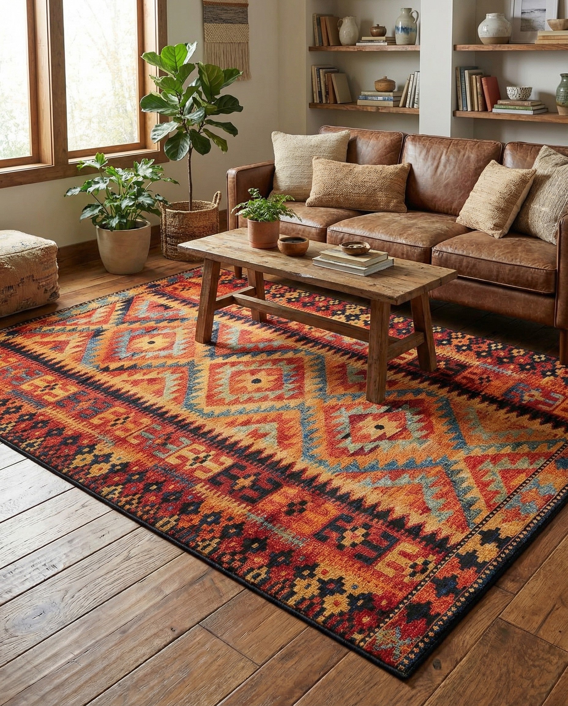 Multicolor 6' x 9' Washable Tribal Indoor / Outdoor Rug | Rugs.com