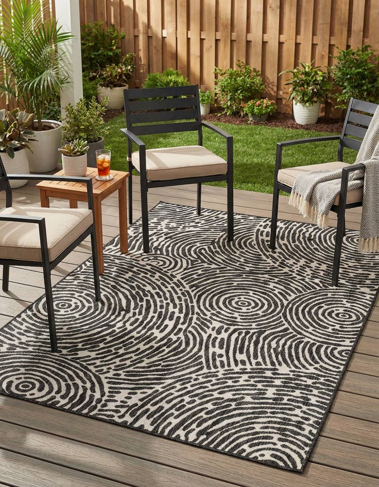 Detail image of 5' 3 x 8'  Washable Modern Indoor / Outdoor Rug