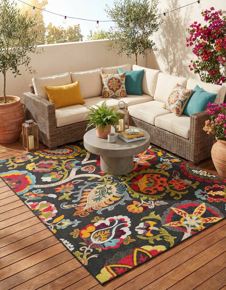 Detail image of 7' 10 x 10' Easy-Clean Casablanca Indoor / Outdoor Rug