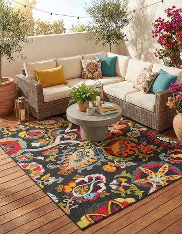 7' 10 x 10' Easy-Clean Casablanca Indoor / Outdoor Rug