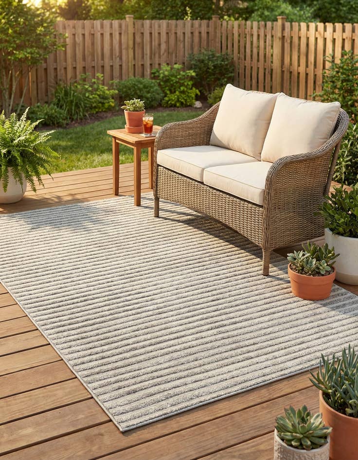 Detail image of 5' x 8' Easy-Clean Sabrina Soto Indoor / Outdoor Rug