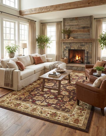 Brown Classic Agra Rug