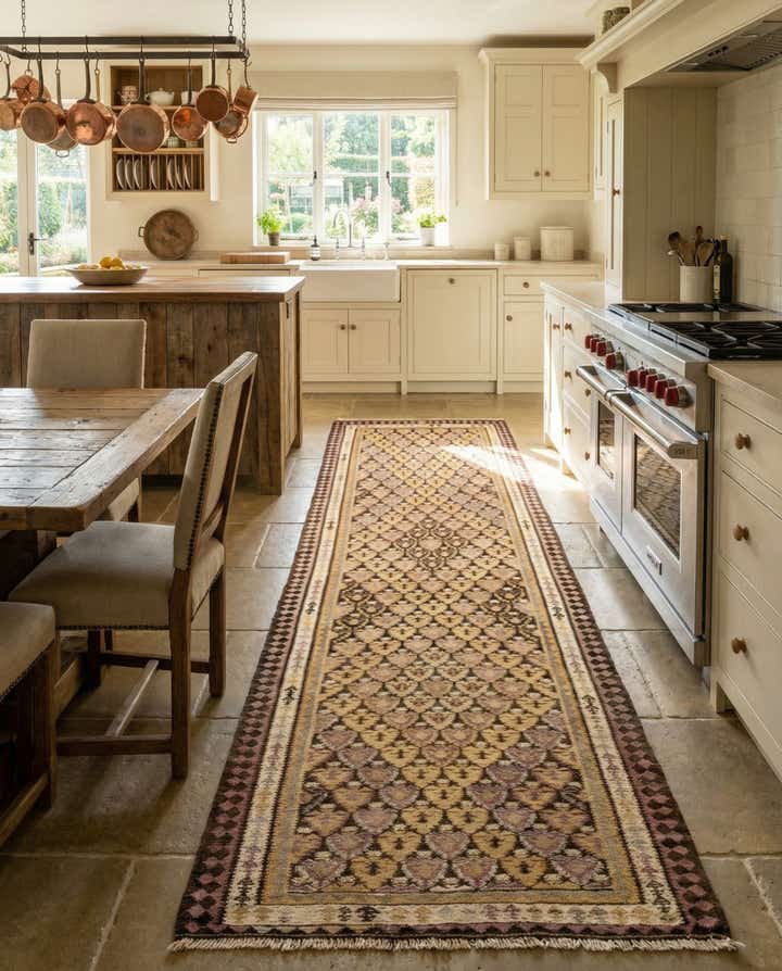 3' 7 x 10' 6 Hand Woven Kilim Fars Wool Runner Rug