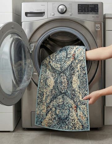 Blue Washable Carnevale Rug