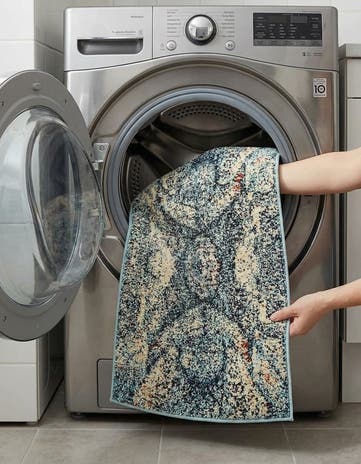 Blue Washable Carnevale Rug