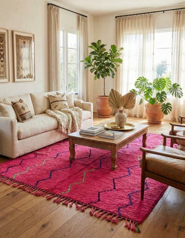 7' 3 x 9' 1 Hand Knotted Moroccan Wool Rug