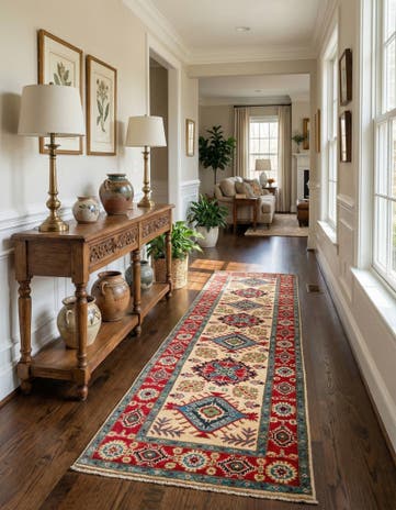 2' 7 x 9' 8 Hand Knotted Kazak Runner Rug