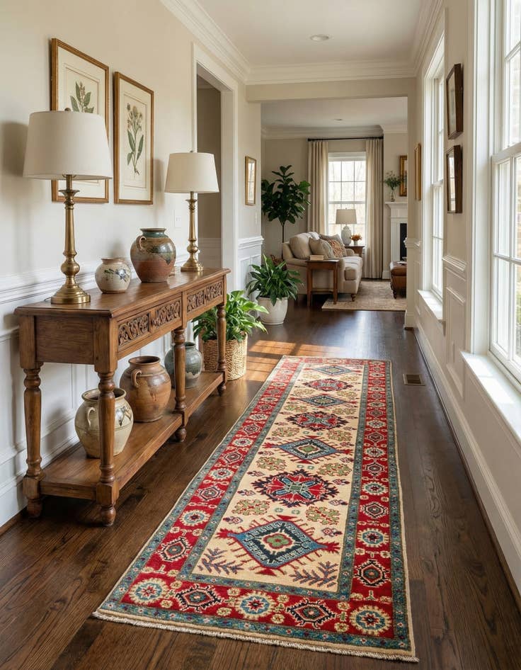 Detail image of 2' 7 x 9' 8  Hand Knotted Kazak Runner Rug