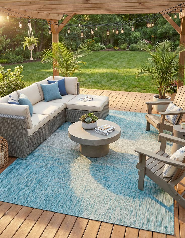 Detail image of  7' 10 x 11'  Washable Modern Indoor / Outdoor Rug