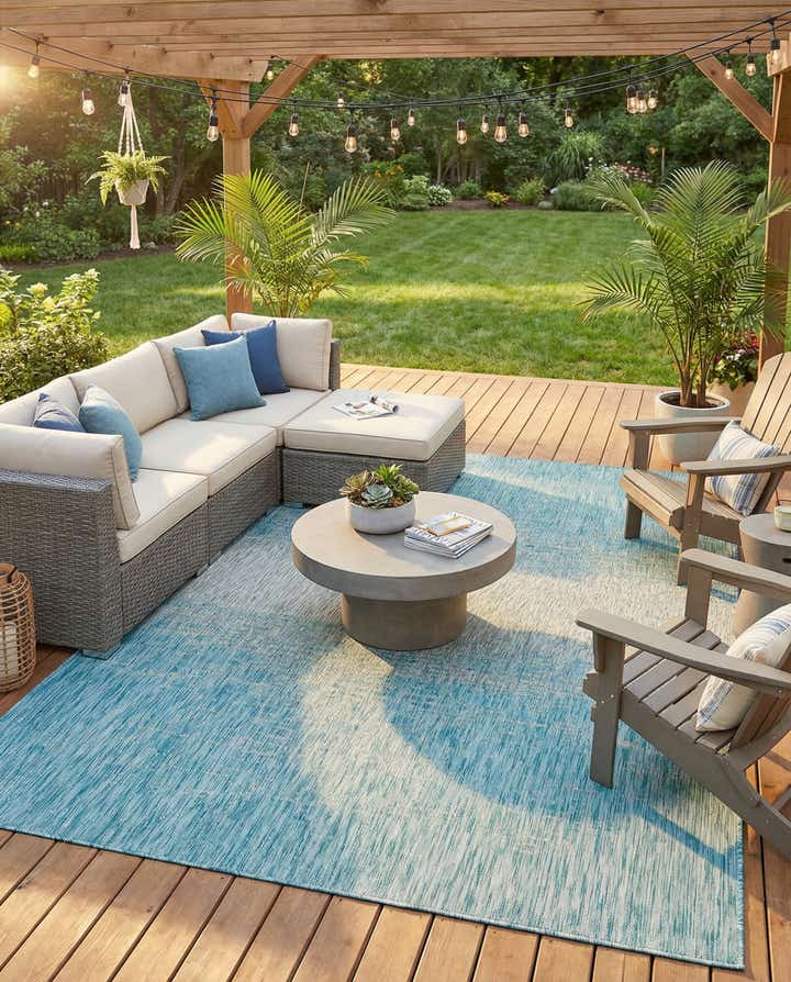 7' 10 x 11' Easy-Clean Modern Indoor / Outdoor Rug