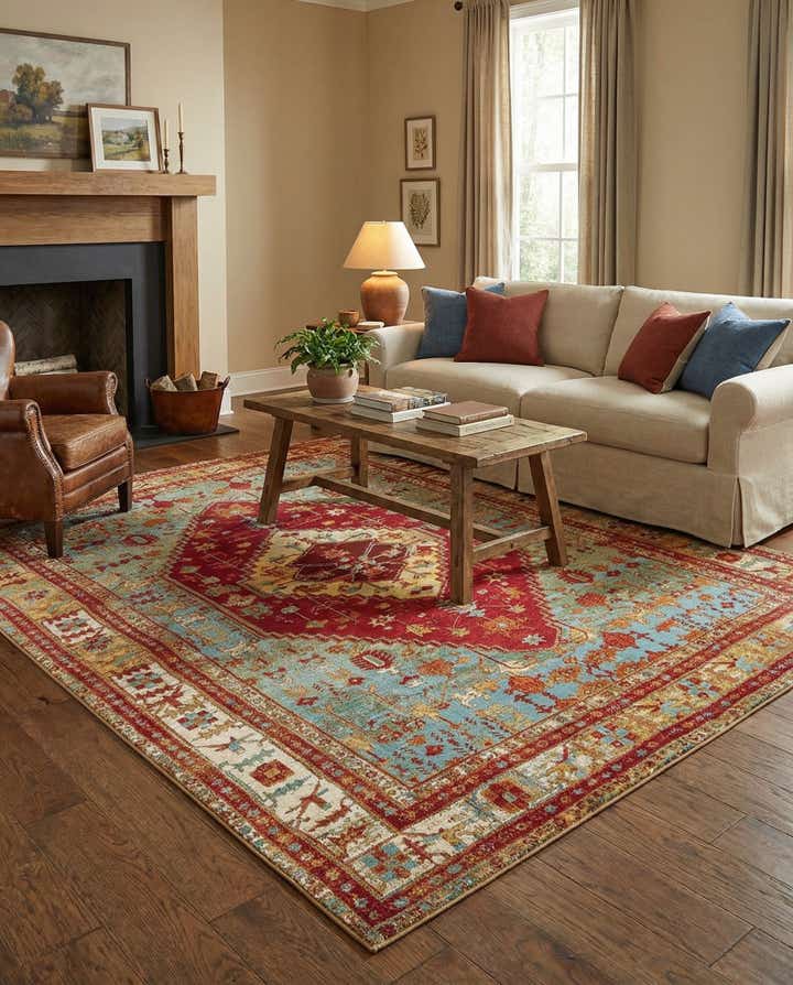 7' 10 x 10' Easy-Clean Traditional Indoor / Outdoor Rug