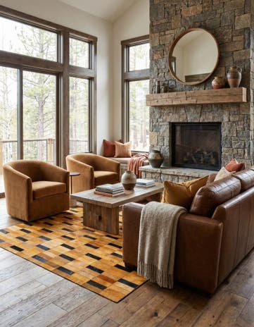 4' 11 x 8' Cowhide - Patchwork Rug