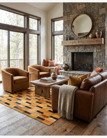 4' 11 x 8' Cowhide - Patchwork Rug