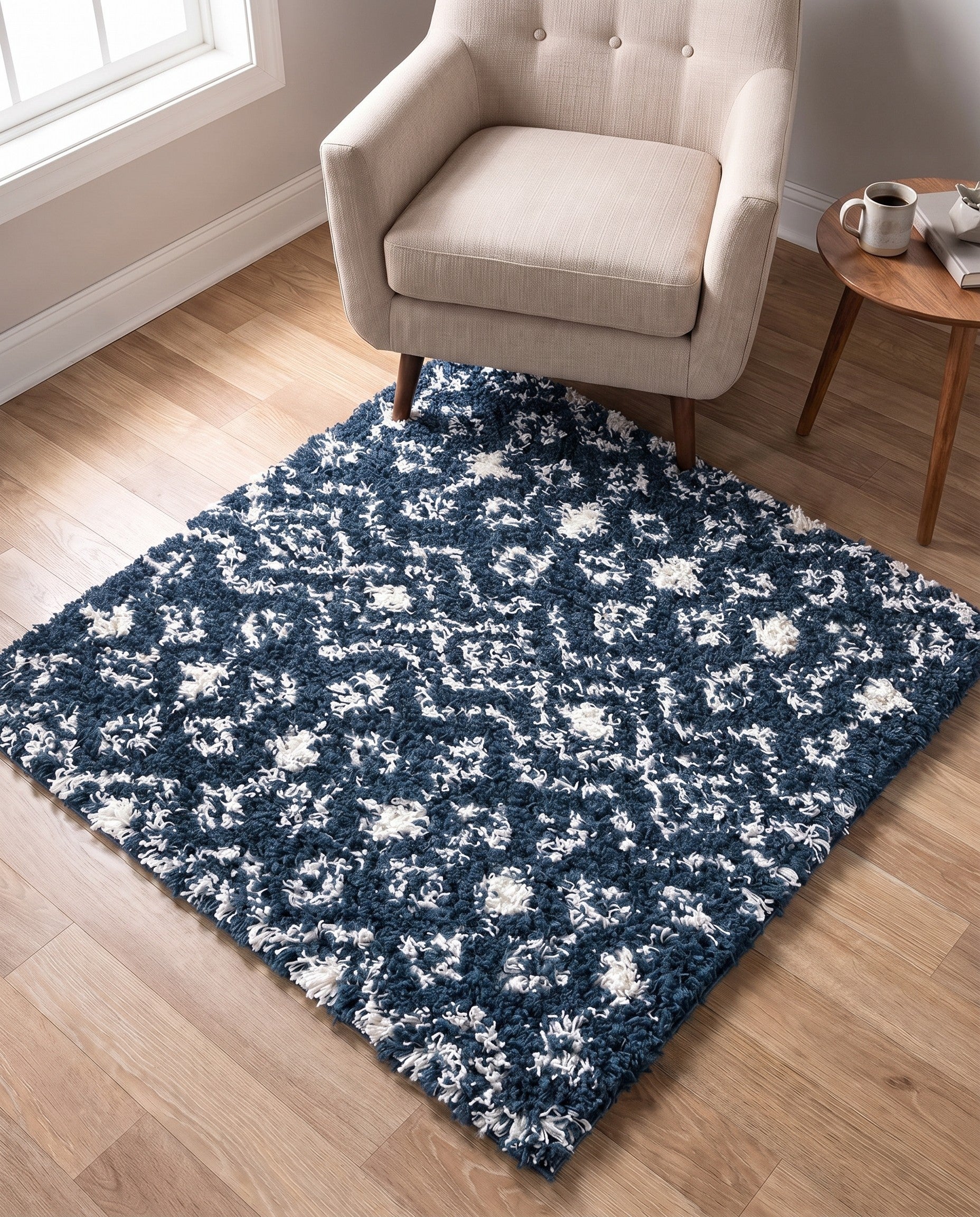3' x 3' Moroccan Trellis Shag Square Rug