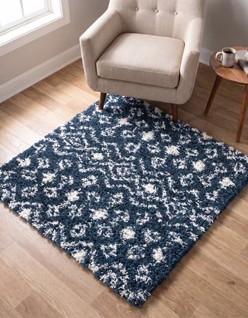 3' x 3' Moroccan Trellis Shag Square Rug