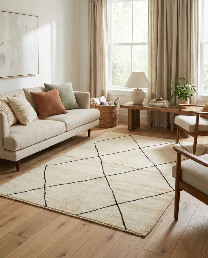 5' 9 x 8' 4 Hand Knotted Moroccan Wool Rug