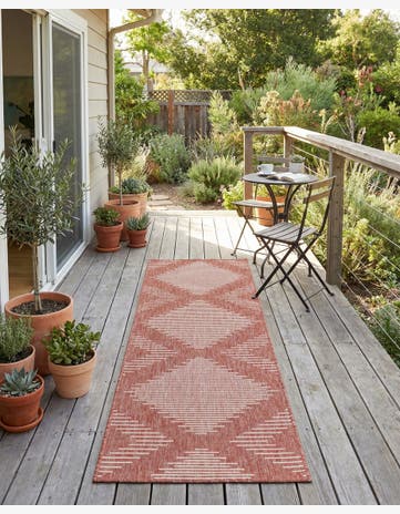 2' x 8' Easy-Clean Modern Indoor / Outdoor Runner Rug