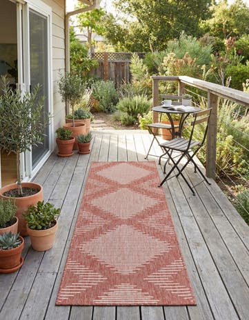 2' x 8' Easy-Clean Modern Indoor / Outdoor Runner Rug
