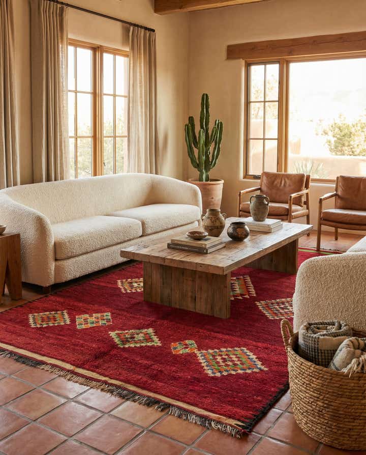 5' 9 x 9' 4 Hand Knotted Moroccan Wool Rug