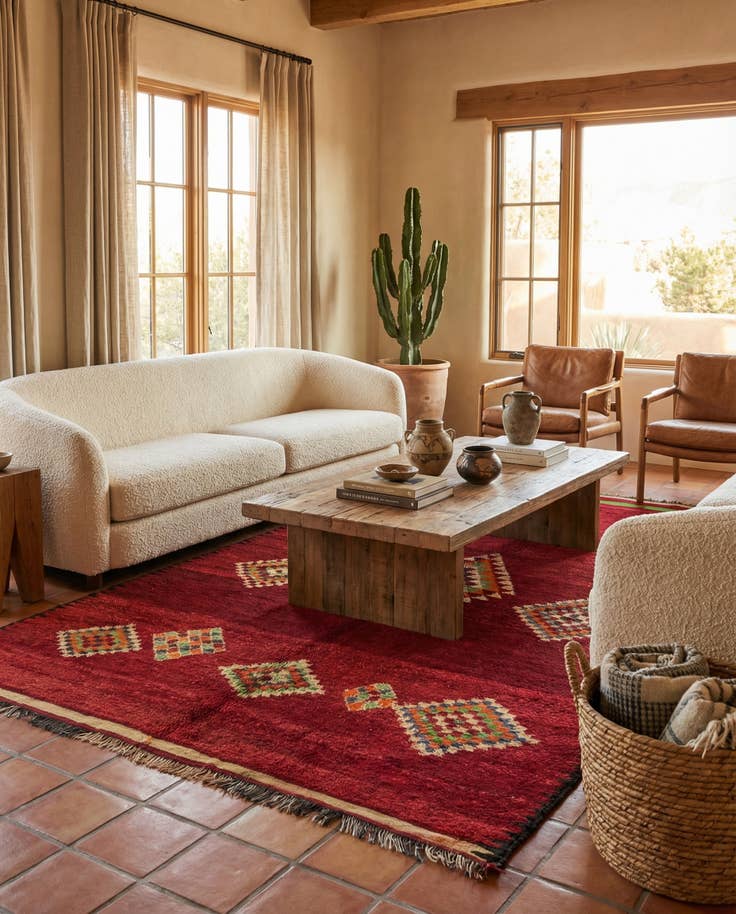 Detail image of 5' 9 x 9' 4 Hand Knotted Moroccan Wool Rug