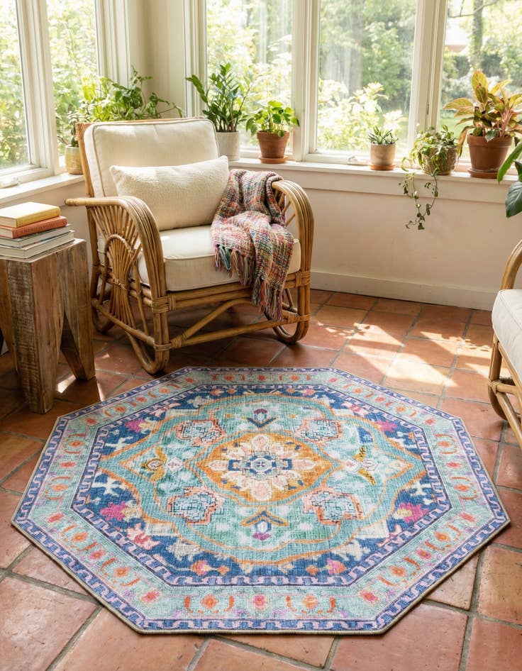Detail image of  5' 3 x 5' 3 Timeless Octagon Rug