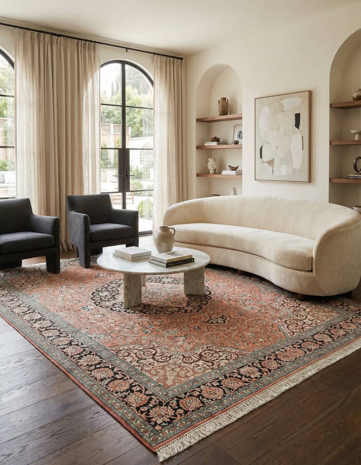 Detail image of 6' 11 x 9' 10  Hand Knotted Kashmir Oriental Rug