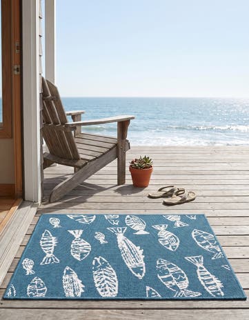 2' x 3' Easy-Clean Coastal Indoor / Outdoor Rug