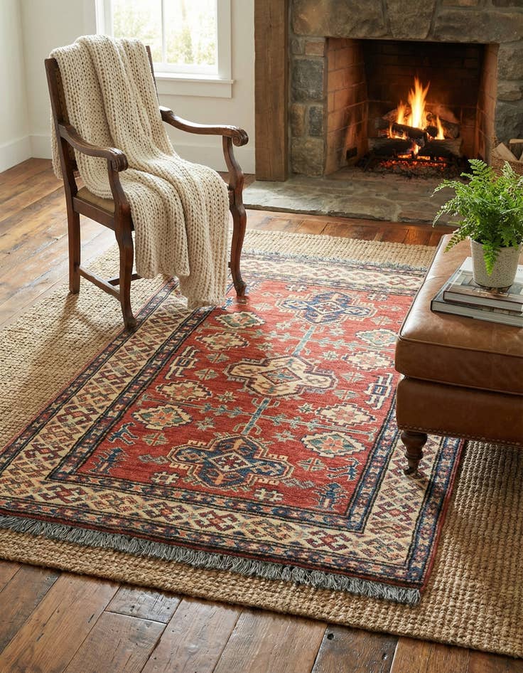 Detail image of 2' 8 x 4' 6  Hand Knotted Kazak Oriental Rug