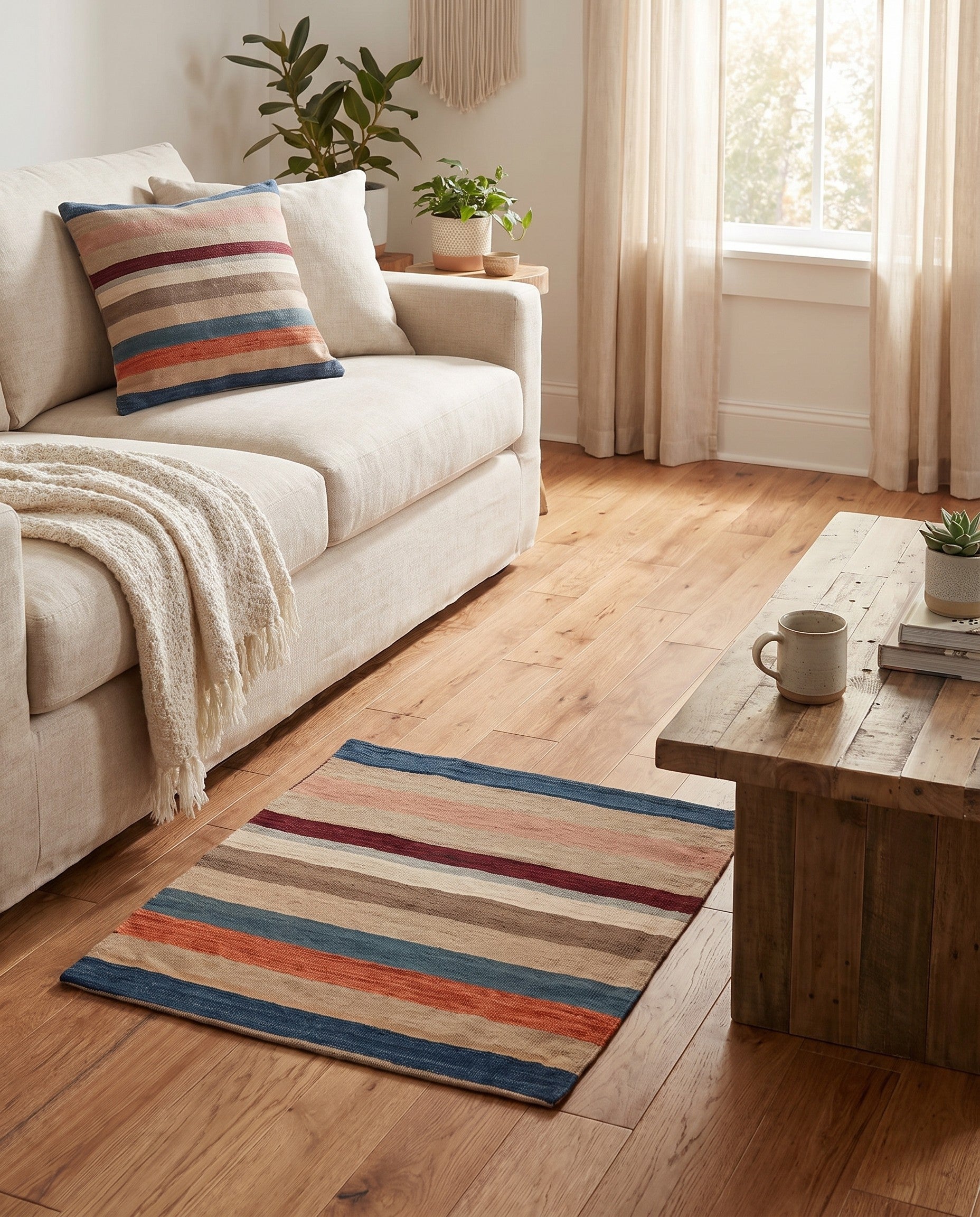 3' 3 x 3' 4 Hand Woven Pillow Wool Square Rug