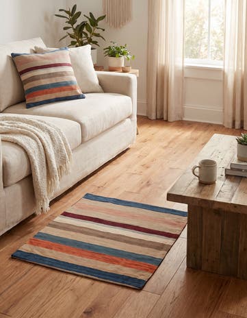 3' 3 x 3' 4 Hand Woven Pillow Wool Square Rug