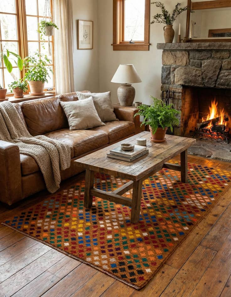 Detail image of 4' 8 x 7'  Hand Knotted Balouch Wool Rug