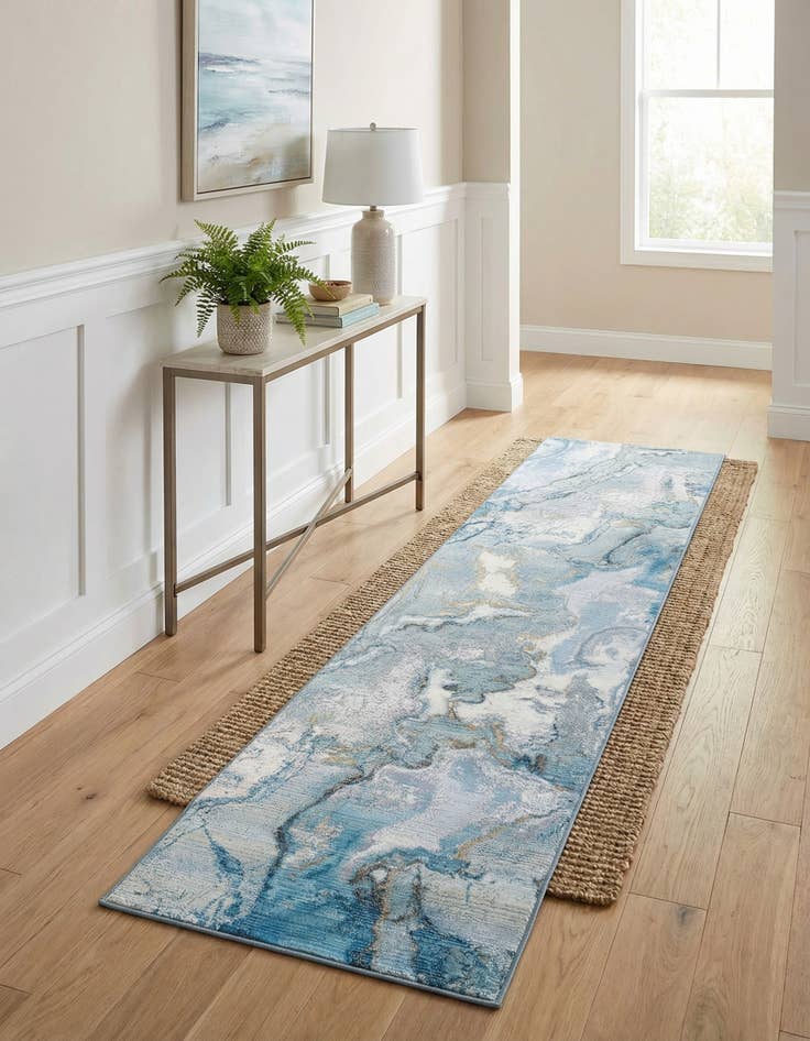 Detail image of 2' 7 x 10' Easy-Clean Modern Indoor / Outdoor Runner Rug