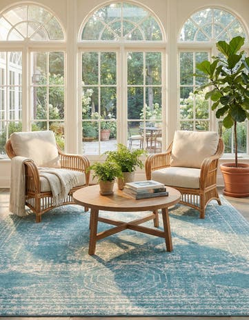 Aqua Dover Square Rug
