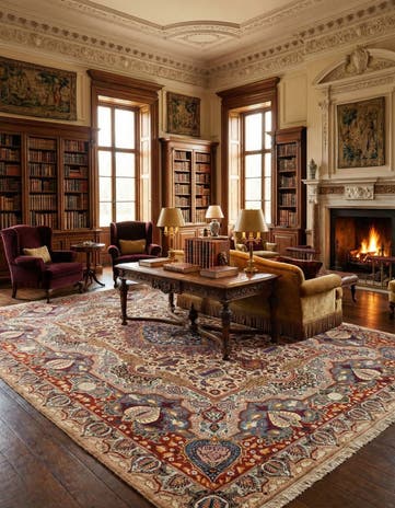 9' 10 x 12' 5 Hand Knotted Kashmar Persian Wool Rug
