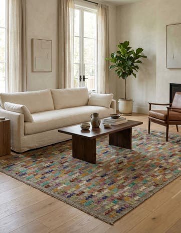 6' 10 x 9' 6 Hand Woven Kilim Modern Wool Rug