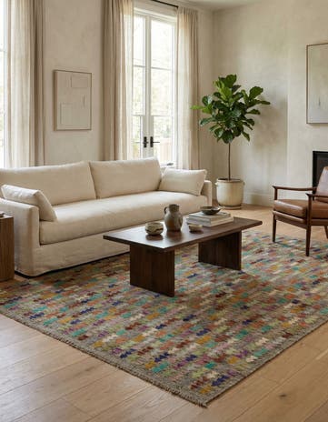6' 10 x 9' 6 Hand Woven Kilim Modern Wool Rug