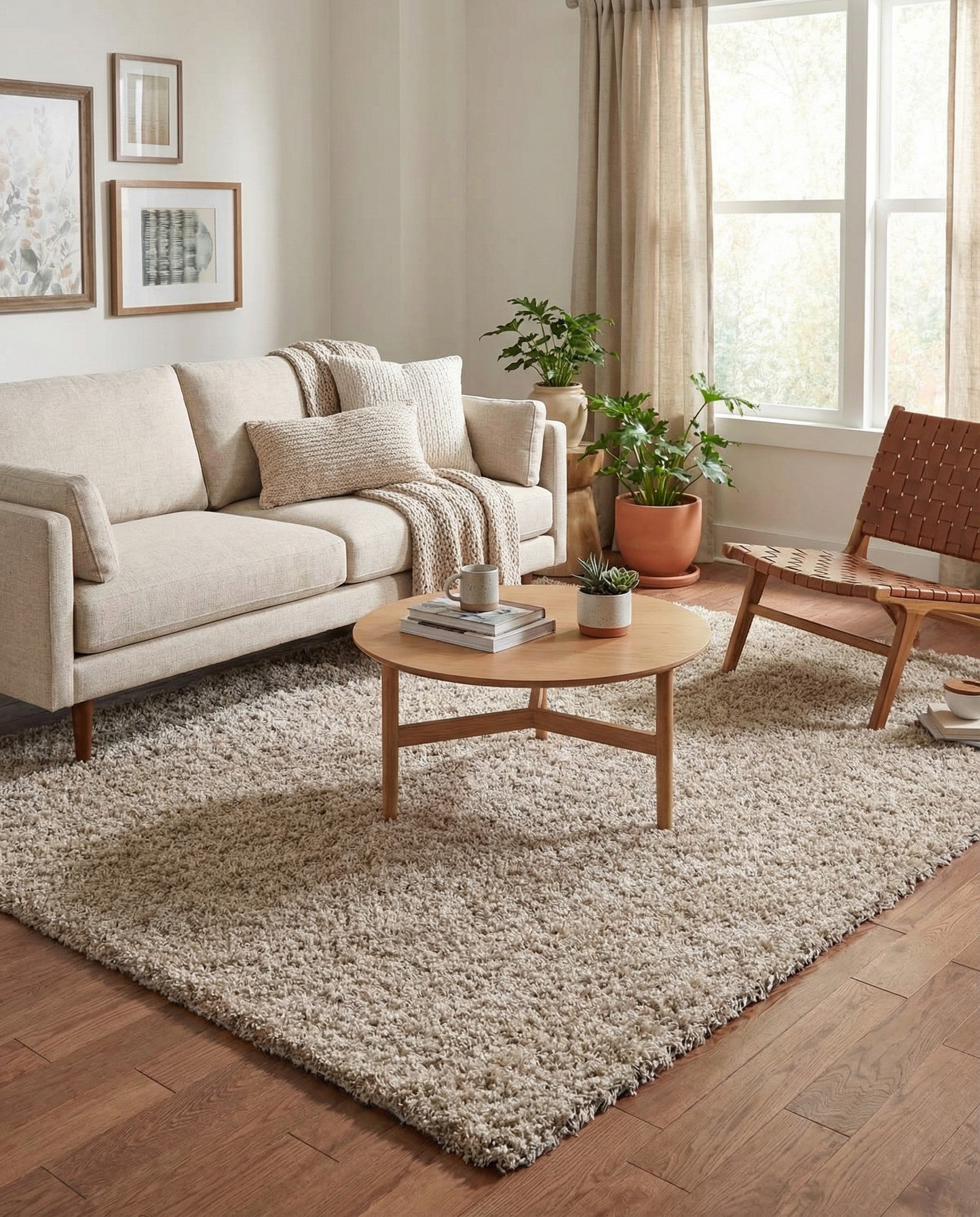  7' 10 x 7' 10 Solid Shag Square Rug