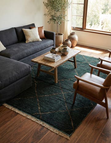 6' 3 x 9' Hand Knotted Moroccan Wool Rug