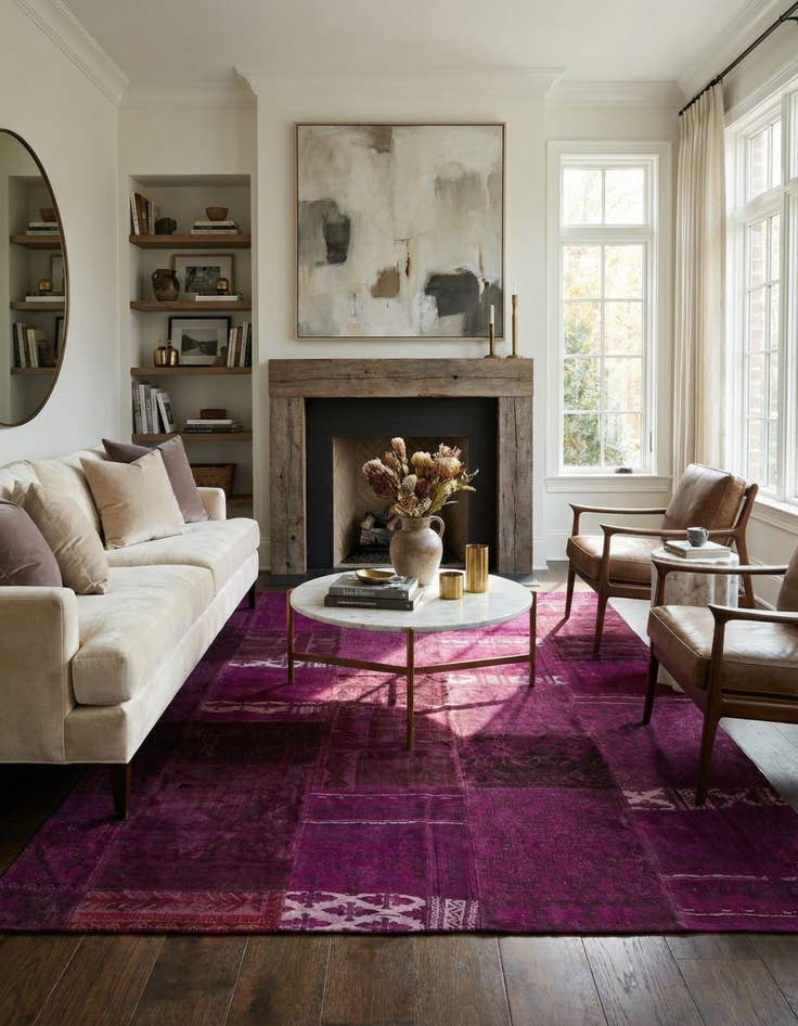 Detail image of 6' 9 x 9' 10  Hand Knotted Ultra Vintage Persian Wool Rug